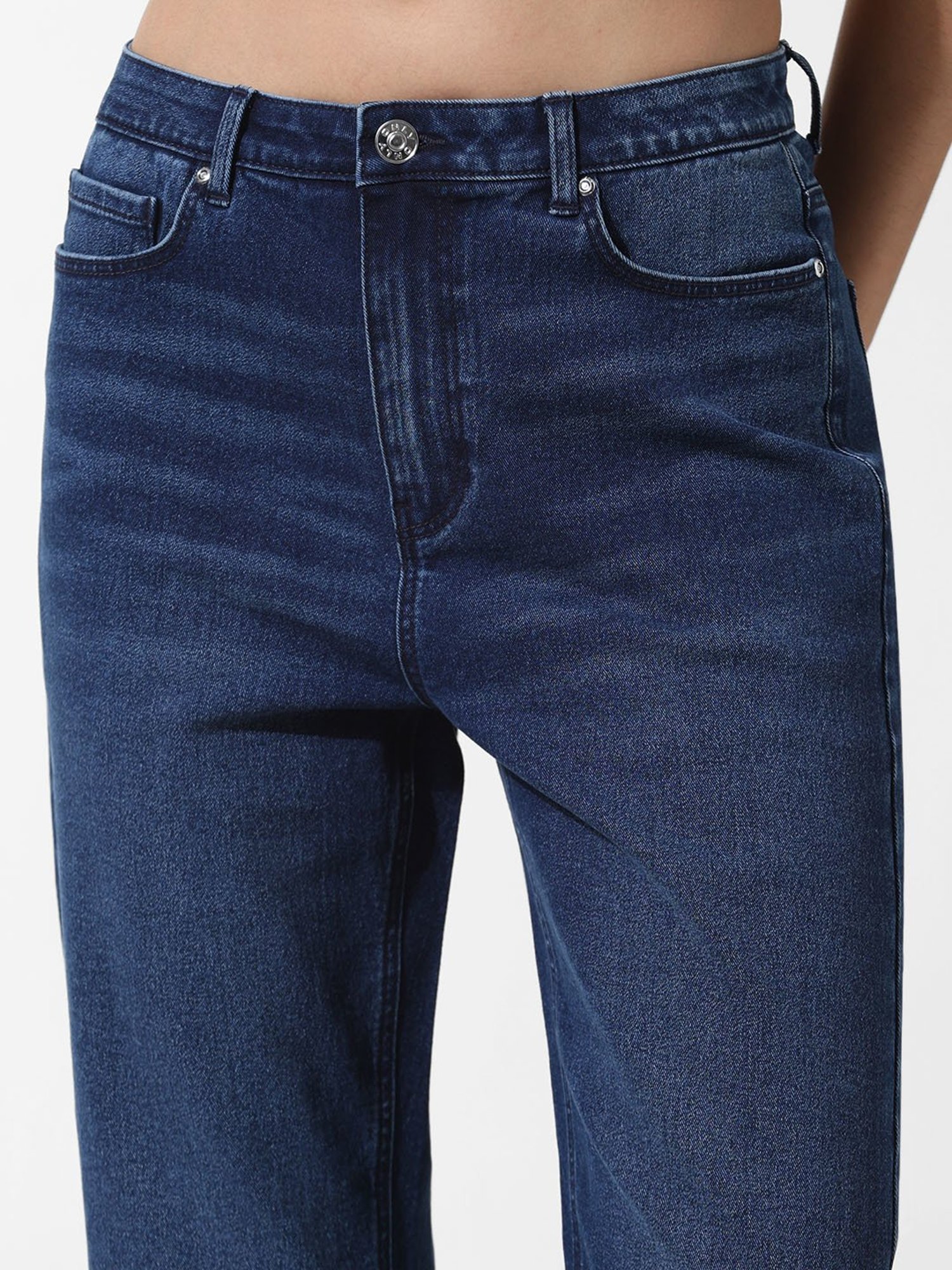 Only Blue Blended Flared Fit Mid Rise Jeans