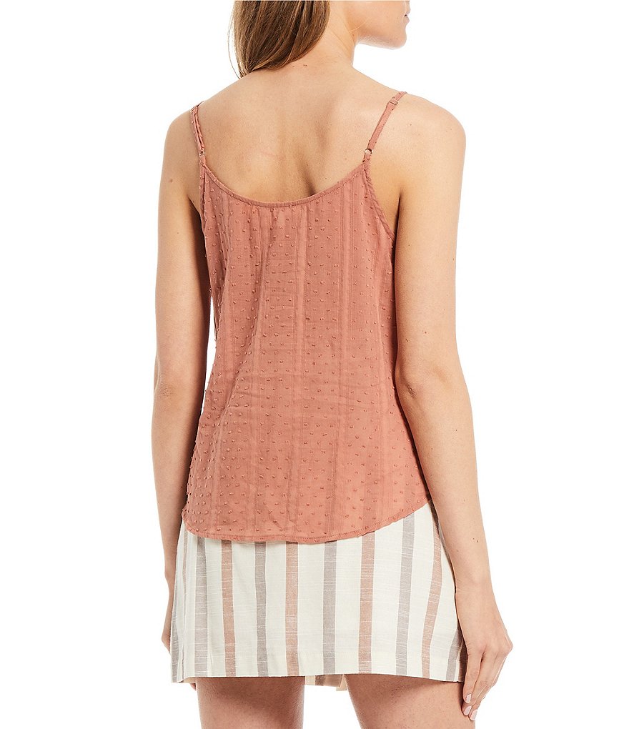 Blu Pepper Crochet Lace Button Front Cami Top