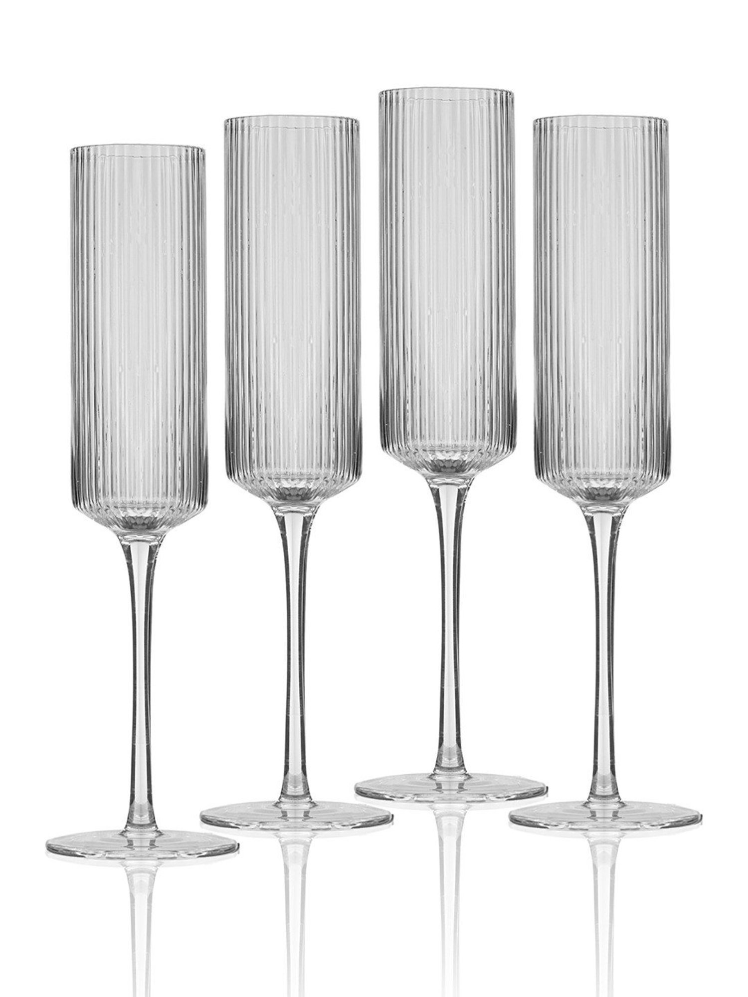Mikasa Julie Transparent Glass Flute Glass (0.266 L) - Set of 4