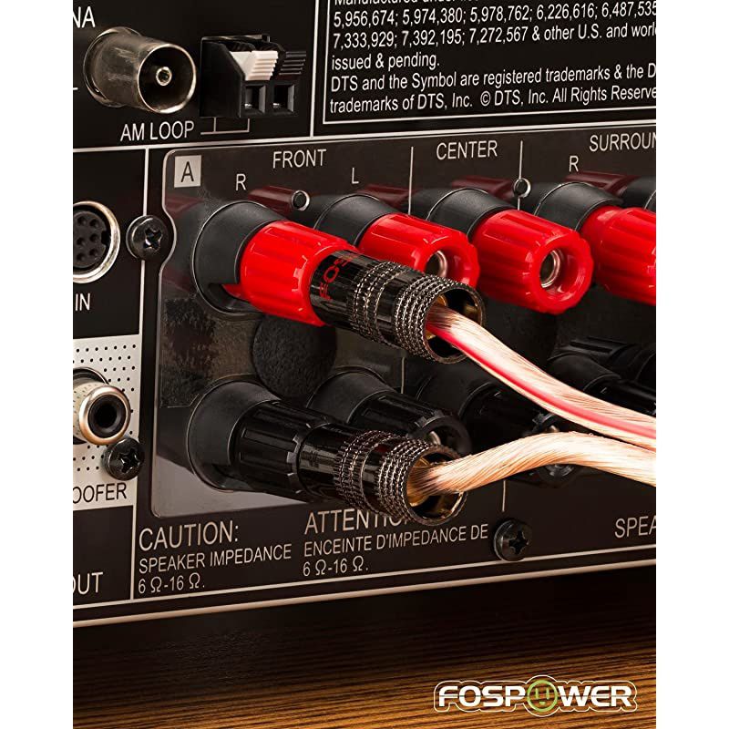 Banana Plugs 6 Pairs 12 pcs Closed Screw 24K Gold Plated Banana Speaker Plug Connectors for Speaker Wire Wall Plate Home Theater AudioVideo Receiver Amplifiers and Sound Systems