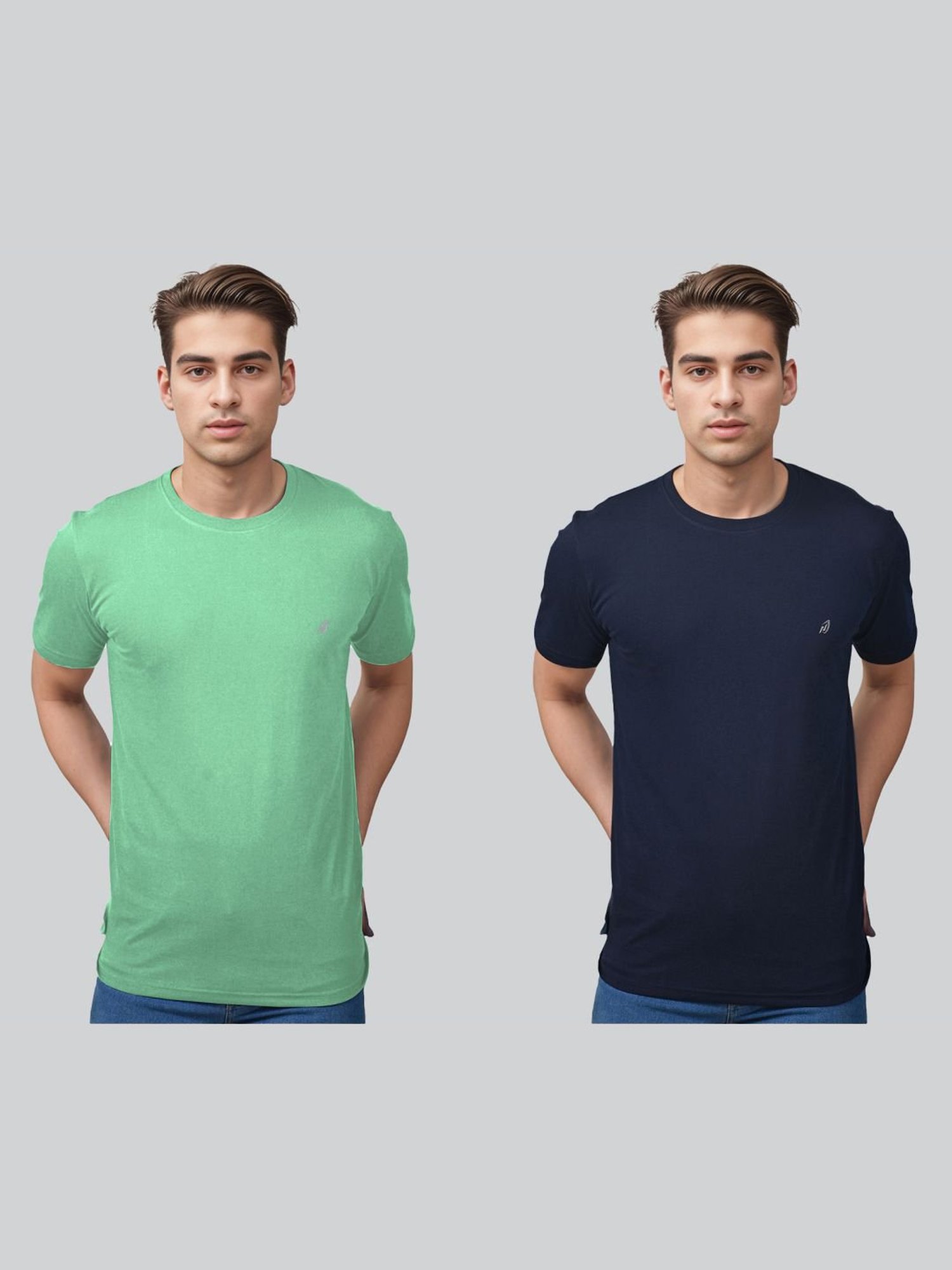 Lux Nitro Navy & Green Regular Fit T-Shirt