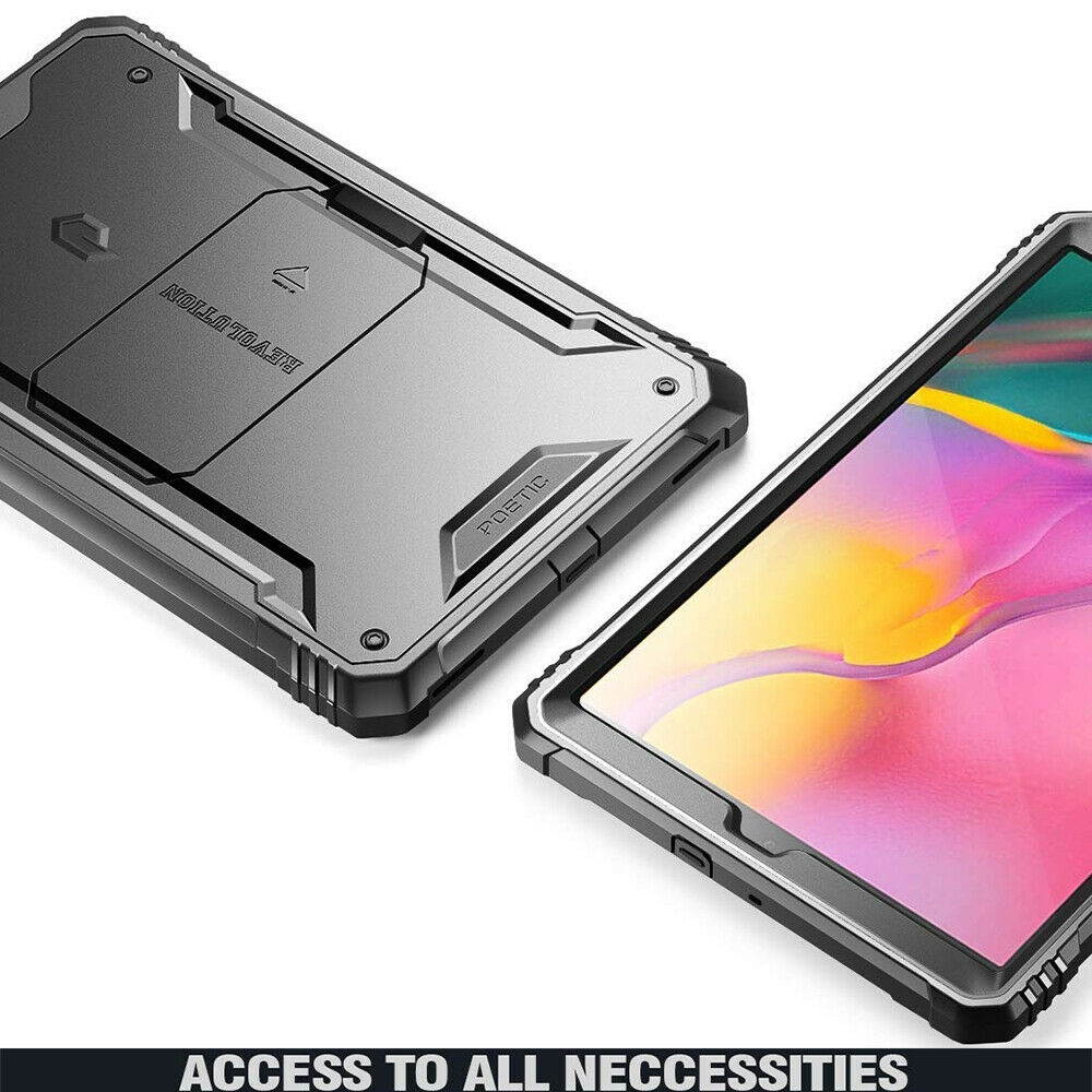 For Galaxy Tab A 10.1 Tablet Kickstand Case, w/Built-in-Screen Protector Black