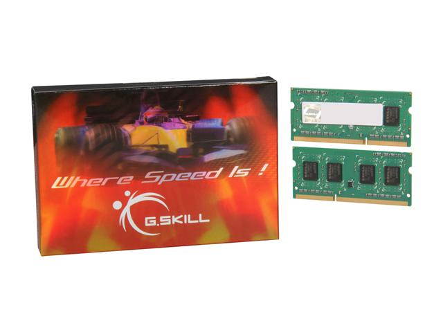 G.SKILL 4GB (2 x 2GB) 204-Pin DDR3 SO-DIMM DDR3 1600 (PC3 12800) Laptop Memory Model F3-12800CL9D-4GBSQ