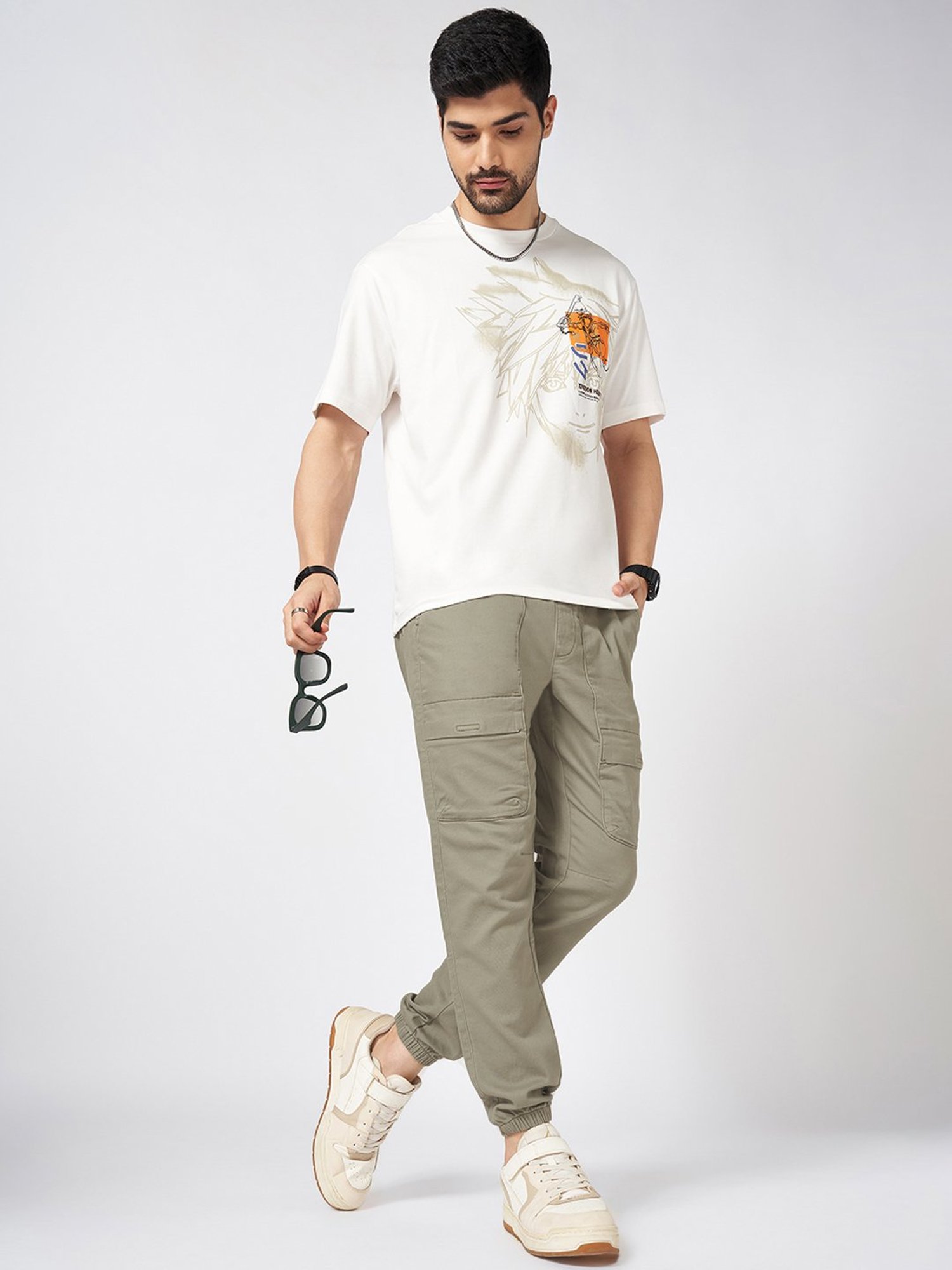 Basics Green Jogger Track Pant