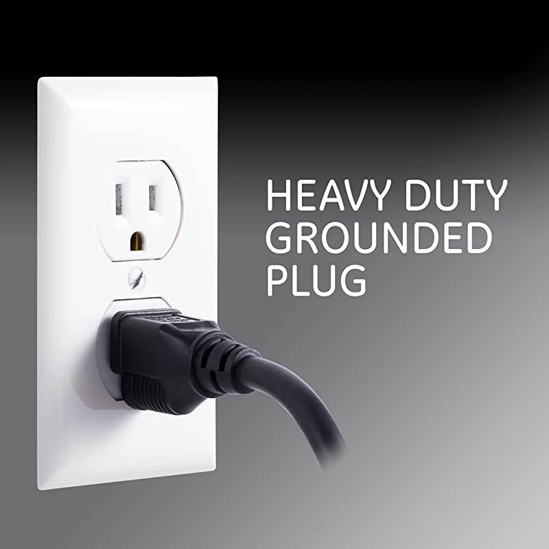 6-Outlet Power Strip 2 Pack 2 Ft. Power Cord Switched Power Strip Integrated Circuit Breaker Overload Protection Wall Mountable 3 Prong UL Listed Black 44180