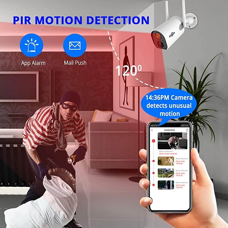 Home Battery Security Camera 1080P,Two Way Audio,10400mAh Rechargeable Battery,Night Vison,PIR Motion Detection,IP65 Waterproof,App Remote,2.4Ghz WiFi,Support SD & Cloud Strage
