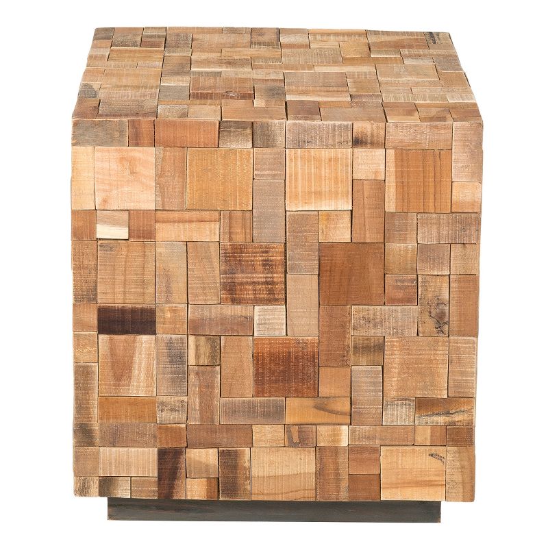 Edith Mosaic Wood Square Accent Table - Brown - East At Main