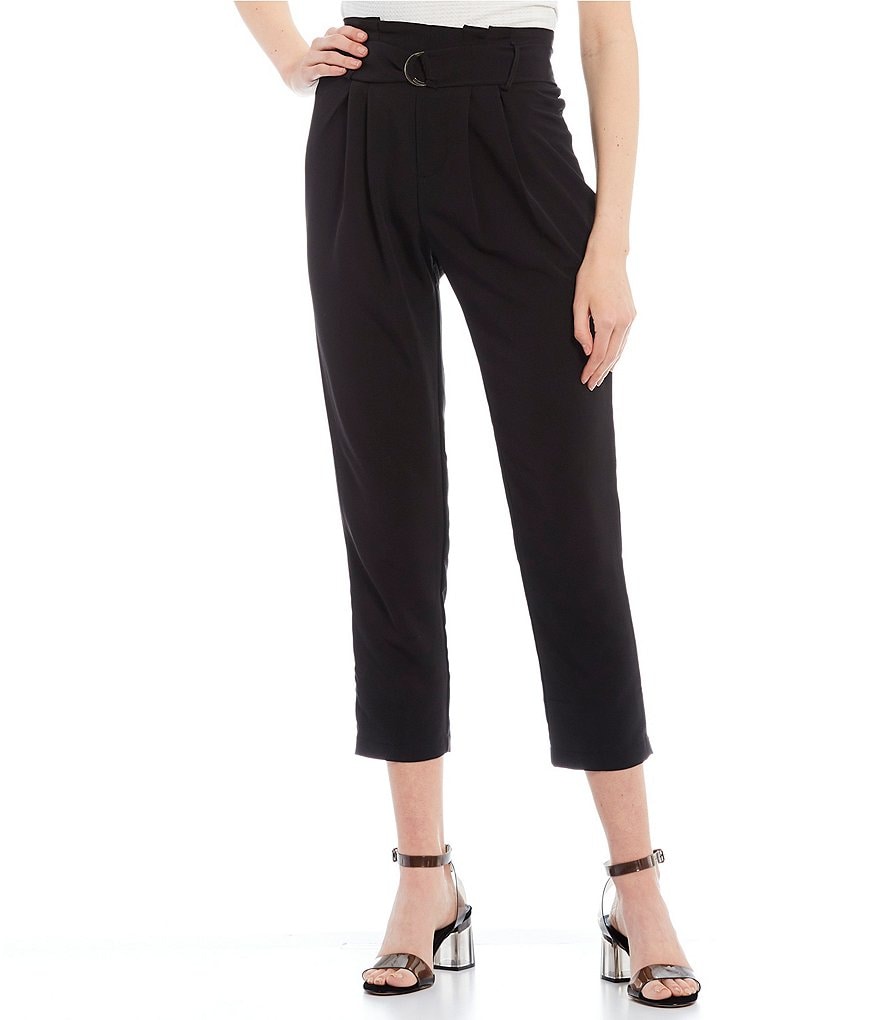 Evolutionary Paperbag Waist D-Ring Belt Ankle Pants