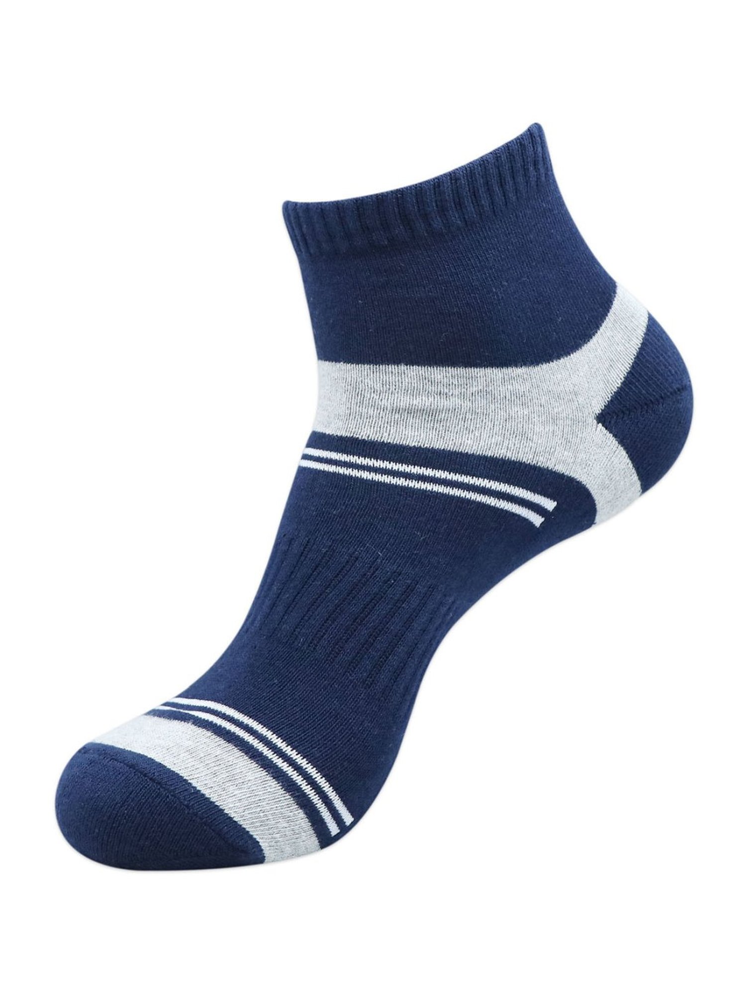 BALENZIA Cotton Striped High Ankle Sports Socks (Pack Of 3)
