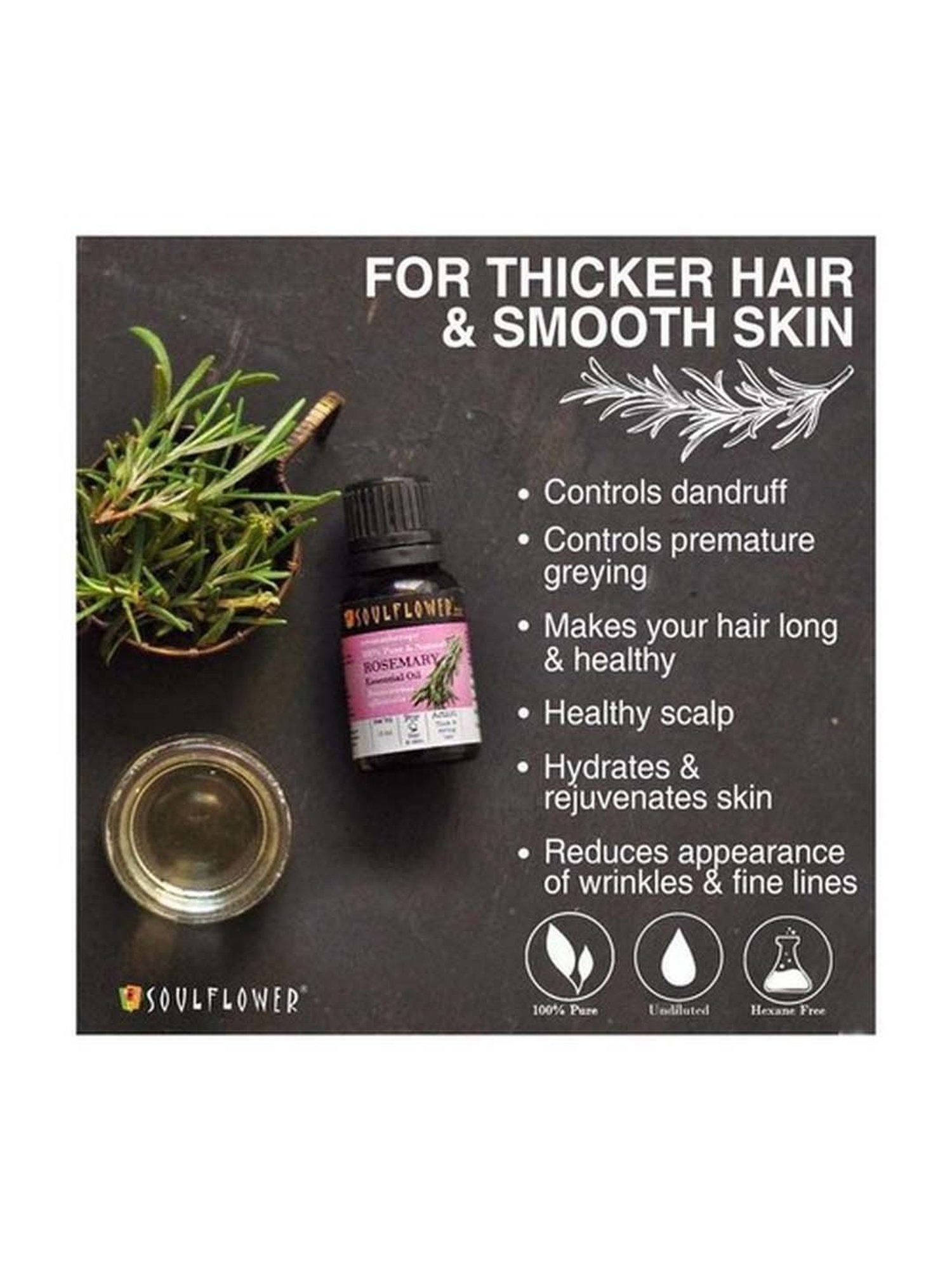 Soulflower Rosemary Essential Oil - 15 ml