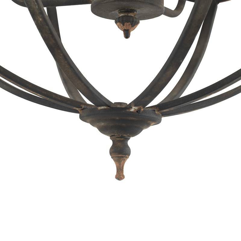 Malin 4-Light Orb Chandelier Antique Black - A&B Home