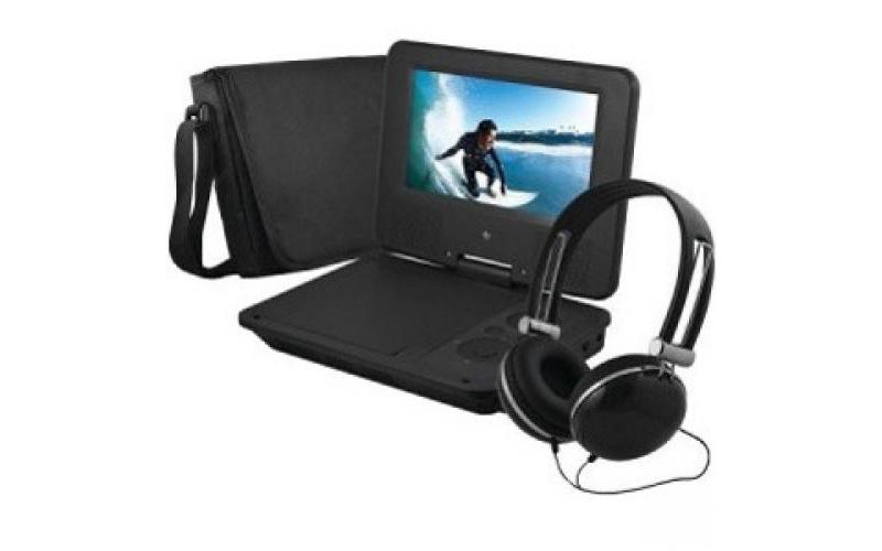 Ematic EPD707BL Portable DVD Player - 7" Display - 480 x 234 - Black - DVD-R, CD-R - DVD Video - CD-DA, MP3 - Lithium Ion (Li-Ion)