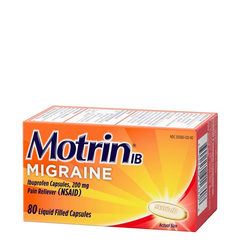 Motrin Ibuprofen Migraine Liquid Filled (NSAID) Caplet - 80ct