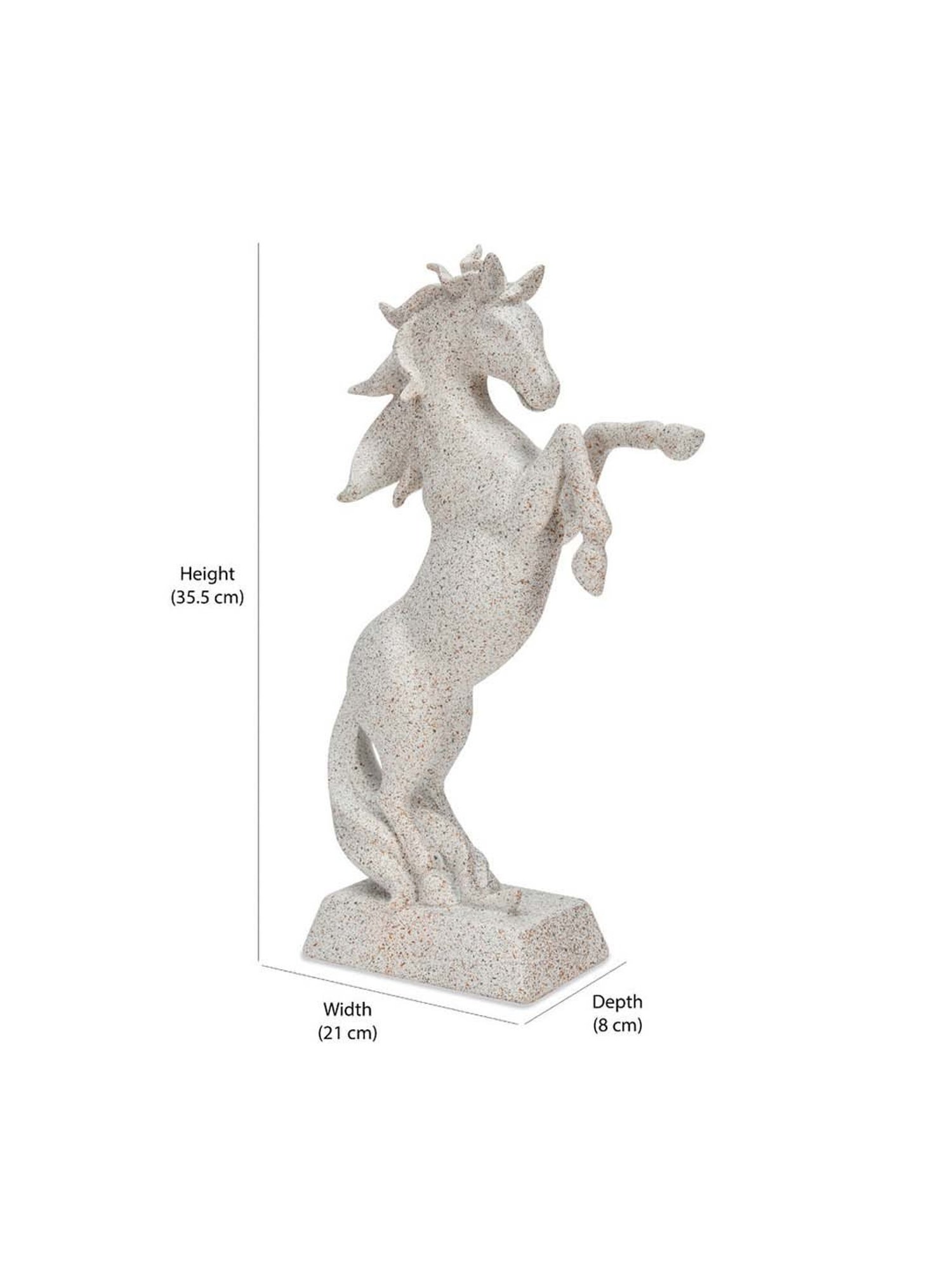 @home White Resin Jumping Horse Showpiece