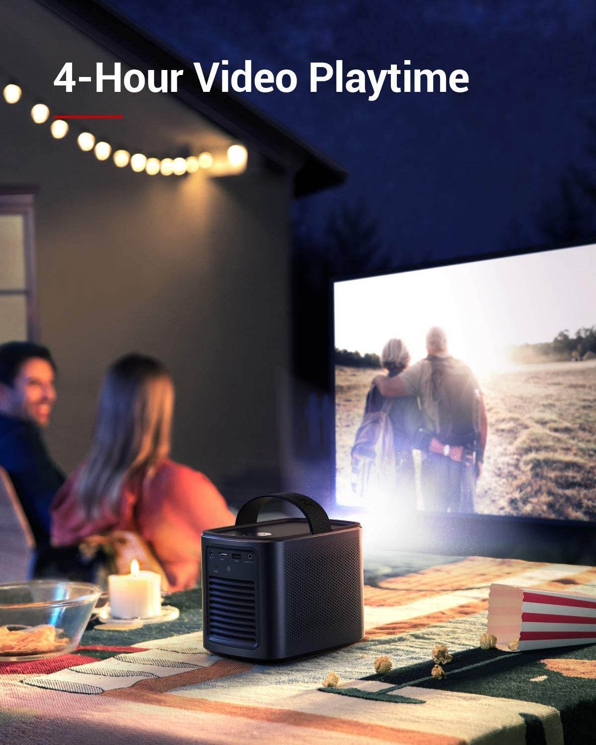 Nebula, by Anker, Mars II 300 ANSI Lumen Home Theater Portable Projector with 720p 30 to 150 Inch DLP Picture, Outdoor Projector, 10W Speakers, Android 7.1, 1-Second Autofocus
