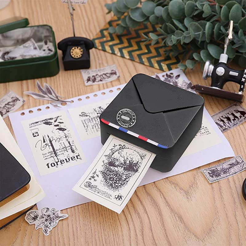 M02S Portable Thermal Printer- 300dpi HD Wireless Mini Pocket Printer, Print 3 Size Papers, Compatible with iOS and Android, Thermal Photo Printer for Work, Study, Organization, Planner, Black