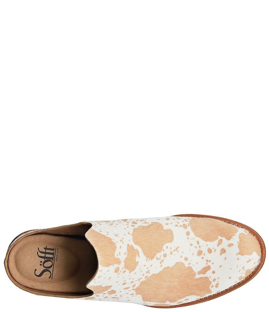 Sofft Ameera Cow Print Calf Hair Western Inspired Clogs