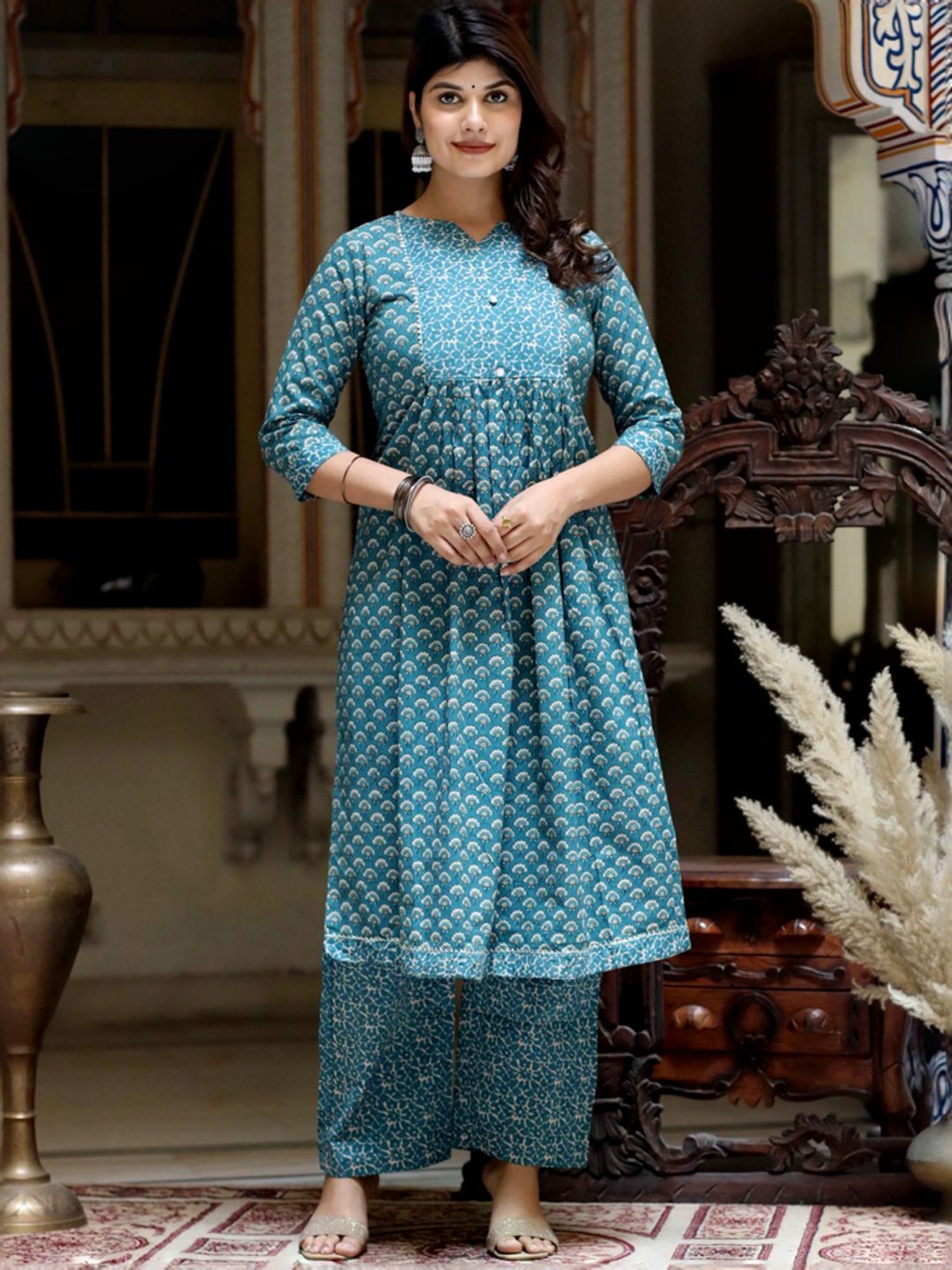 URBAN MYSTIC Black Rayon Embroidered Kurta & Sharara Set