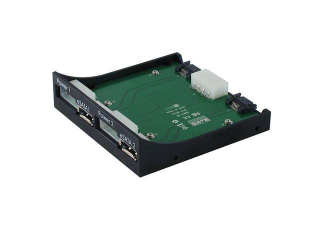 SEDNA SE-FP-ESATA-1-BK- 2 Port eSATA Floppy Bay Front Panel with Power Connector (Black)