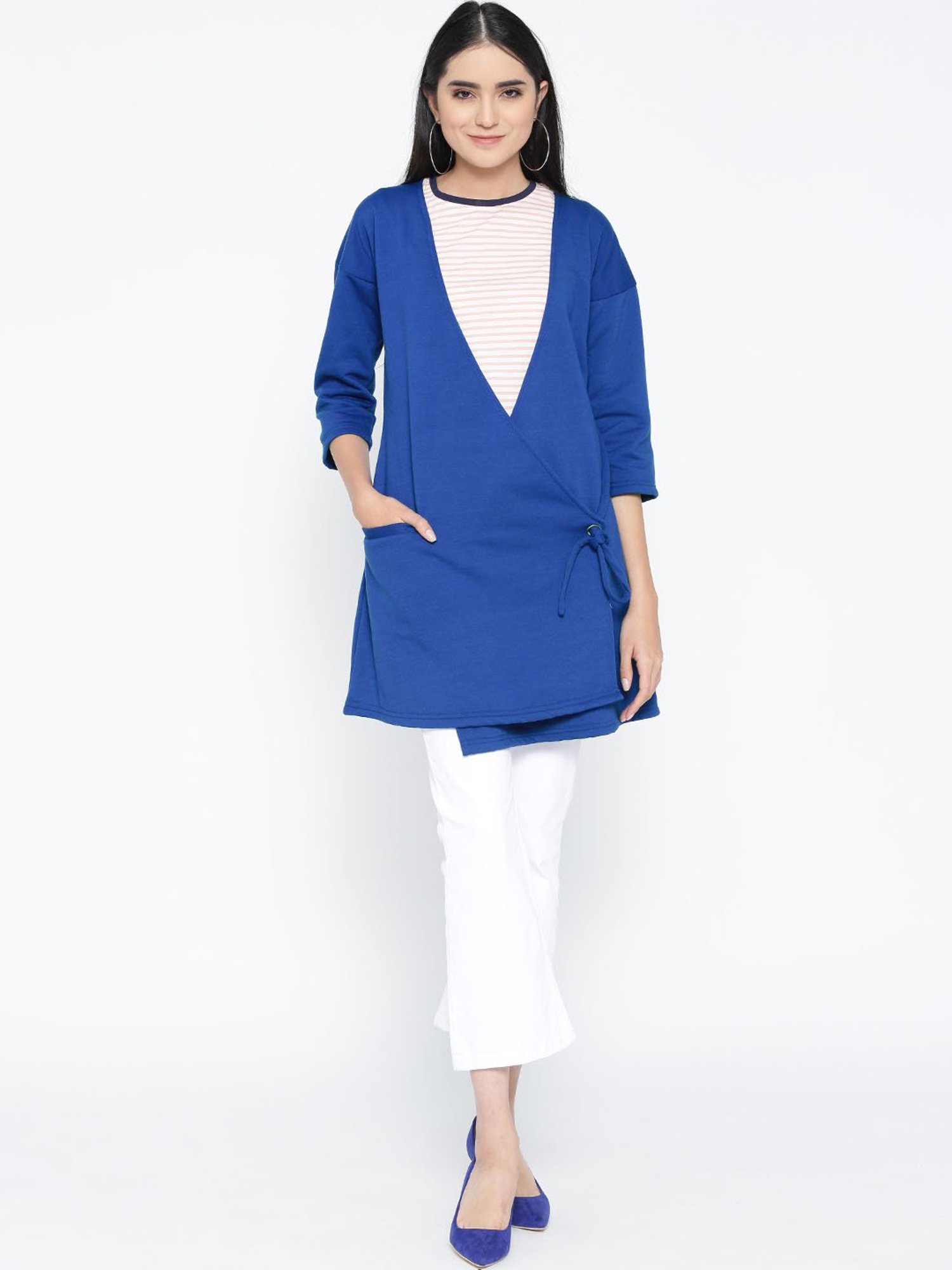 Belle Fille Royal Blue Regular Fit Shrug