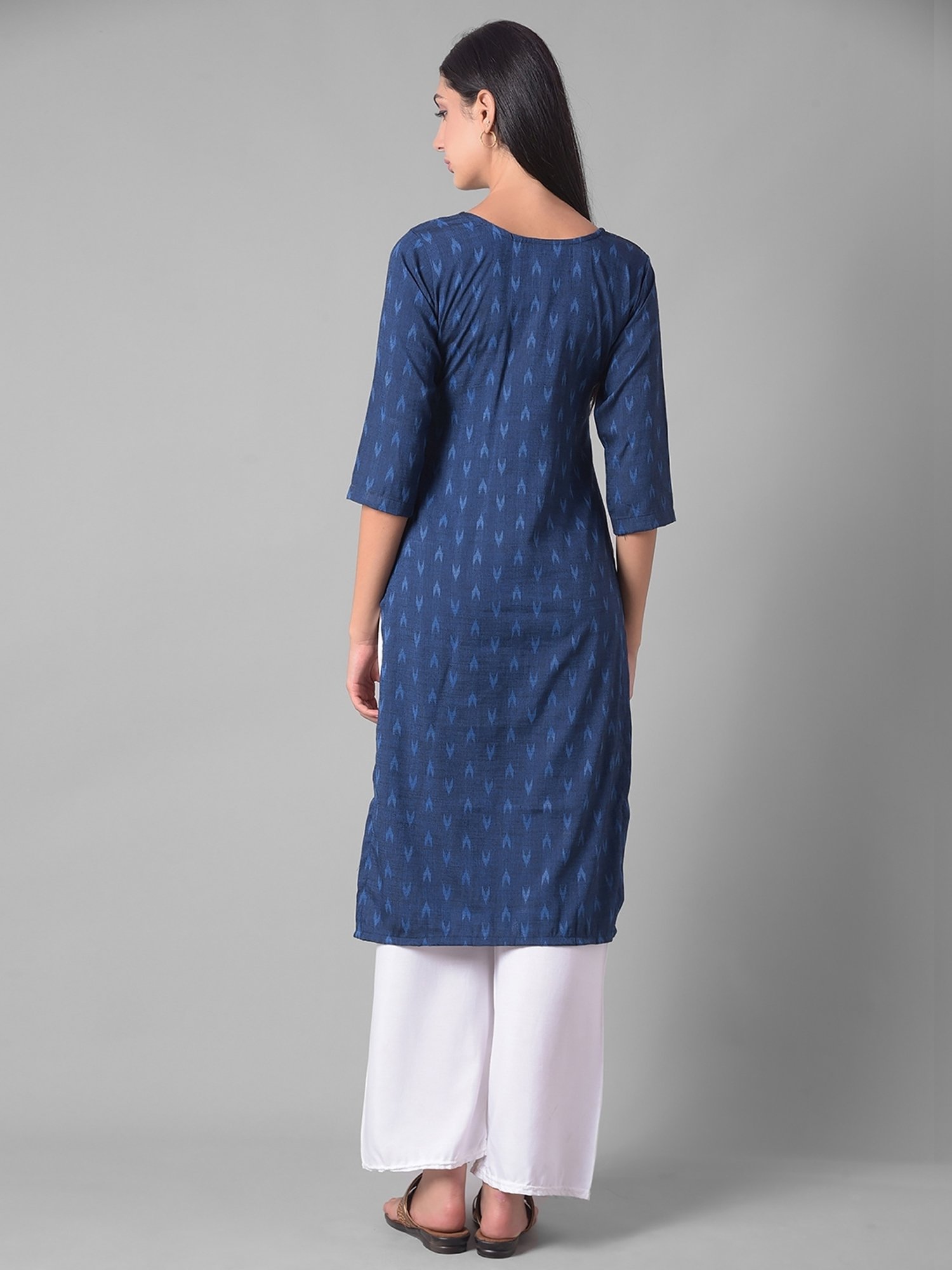 Dollar Missy Blue Embellished Straight Kurta