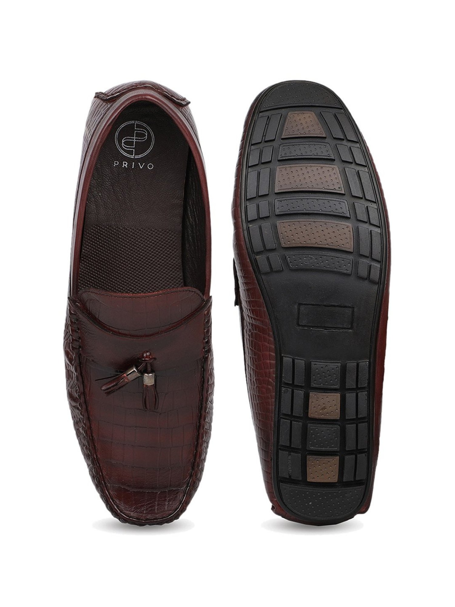 Privo by Inc.5 Men's Tassel Trim Cherry Mocassins