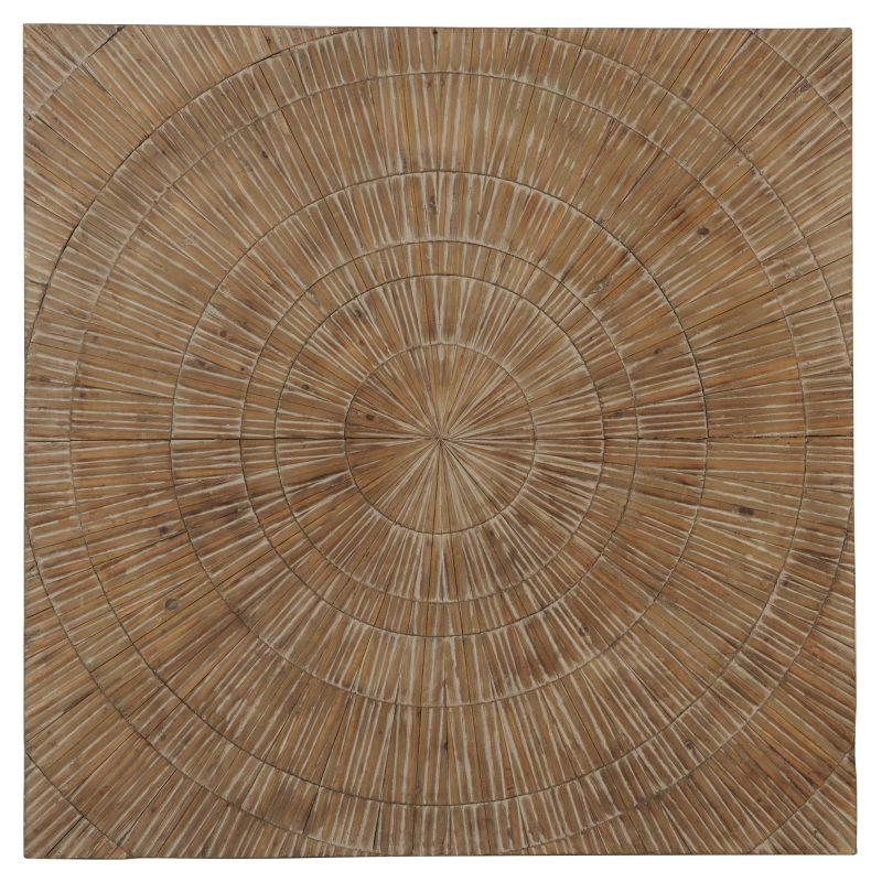 47" x 47" Large Square Wood Wall Decor with Radial Pattern - Olivia & May