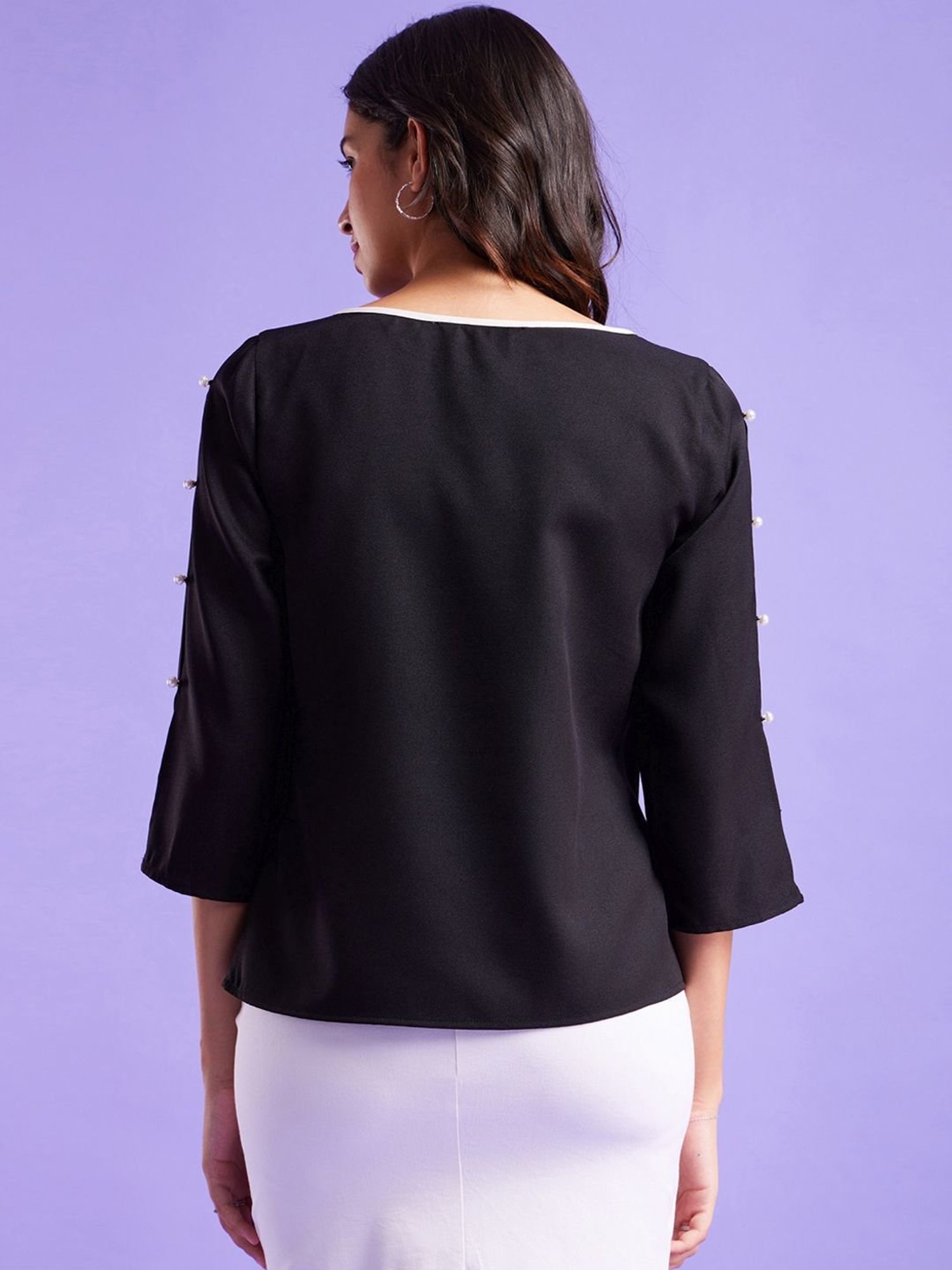 Fablestreet Black Regular Fit Top