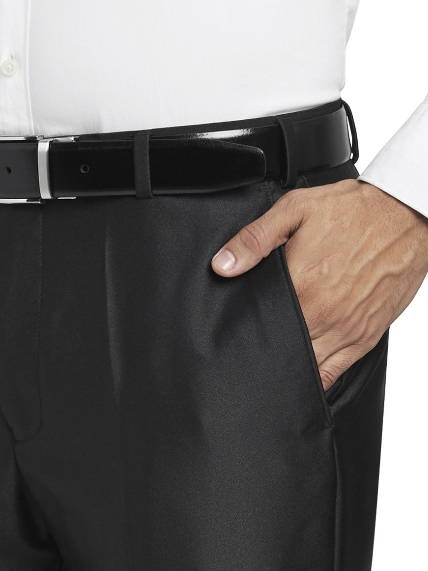 Parx Black Regular Fit Three Piece Suit