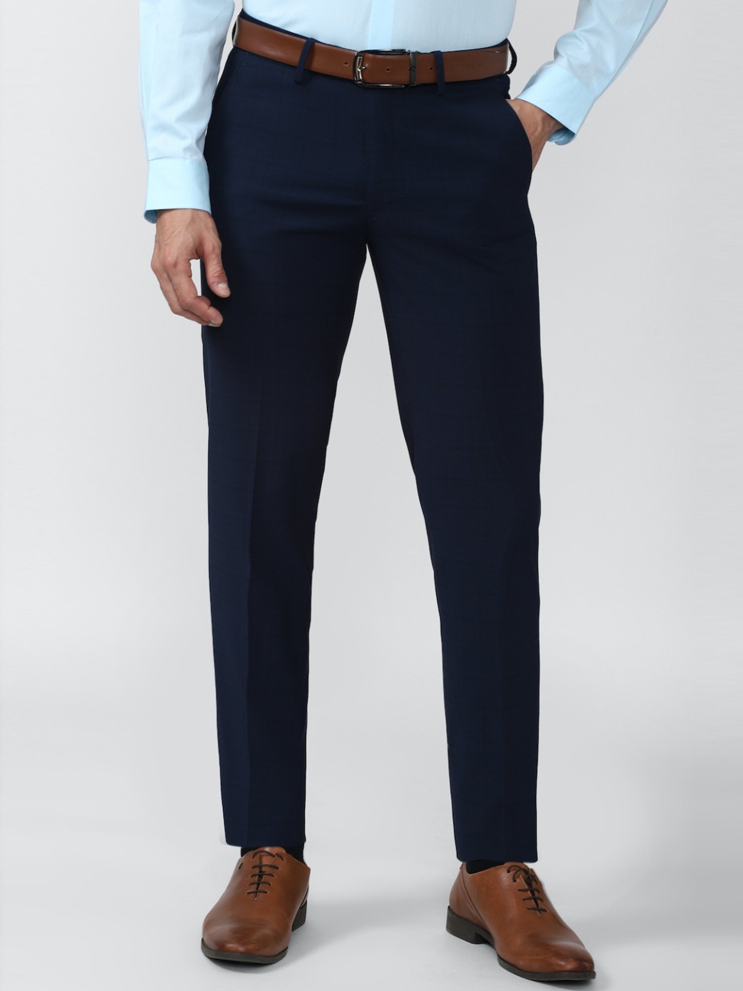 Peter England Elite Navy Slim Fit Trousers