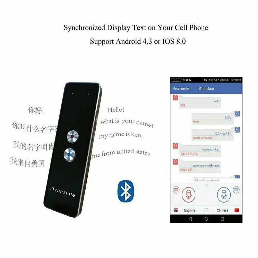 T8+ Translaty 2-Way Smart Instant Real Time Voice 40 Languages Translator