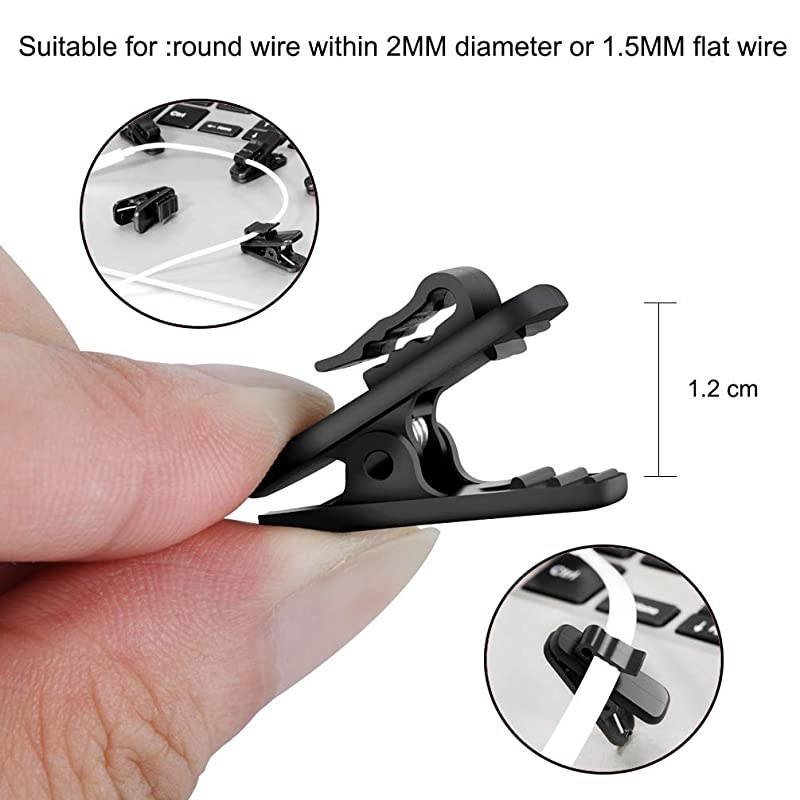 Earphone Wire Clip Headphone Mount Cable Clothing Clip Earbud Clip to Keep EarphoneMicrophone Cord in Place for 15mm Wire Diameter Round Wire Earphone10 Pcs Black
