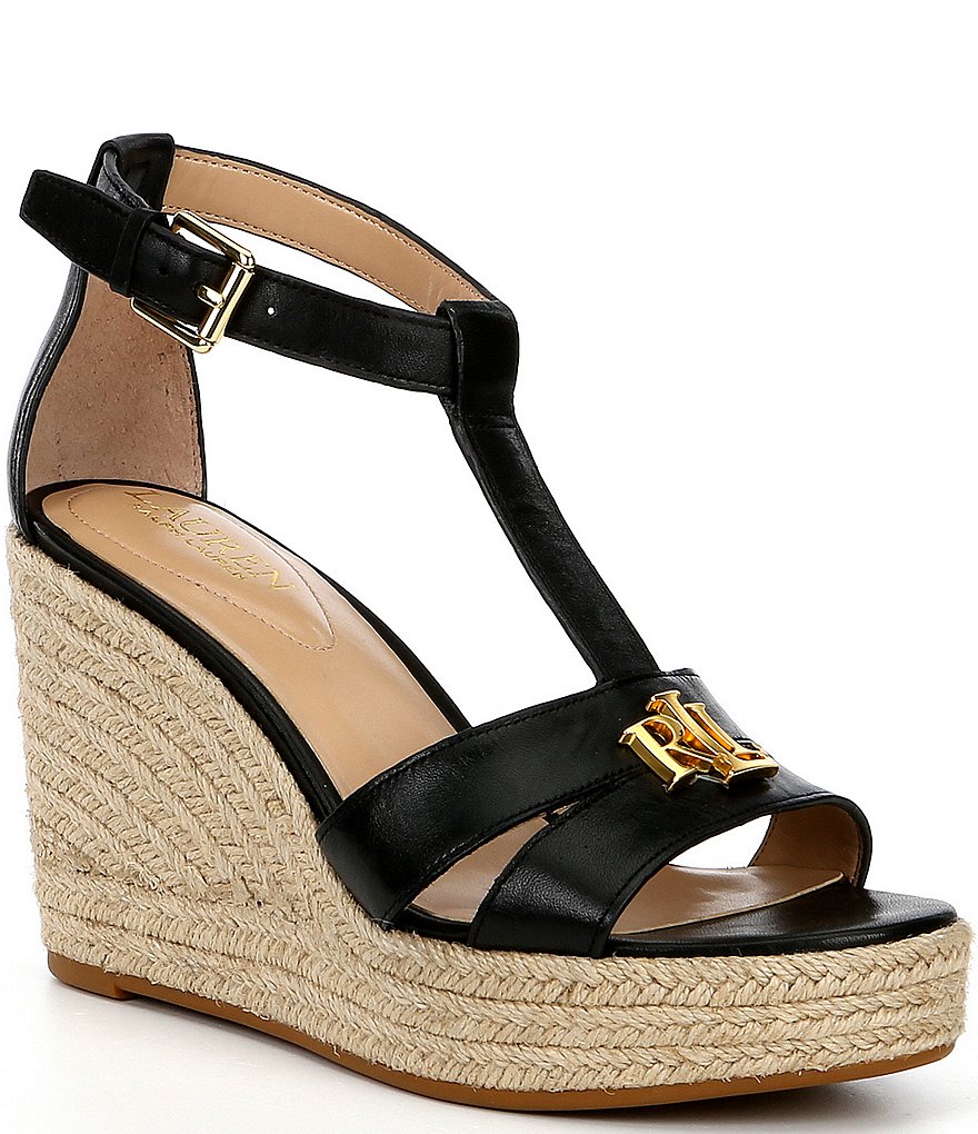 Lauren Ralph Lauren Hale Leather Espadrille Wedges
