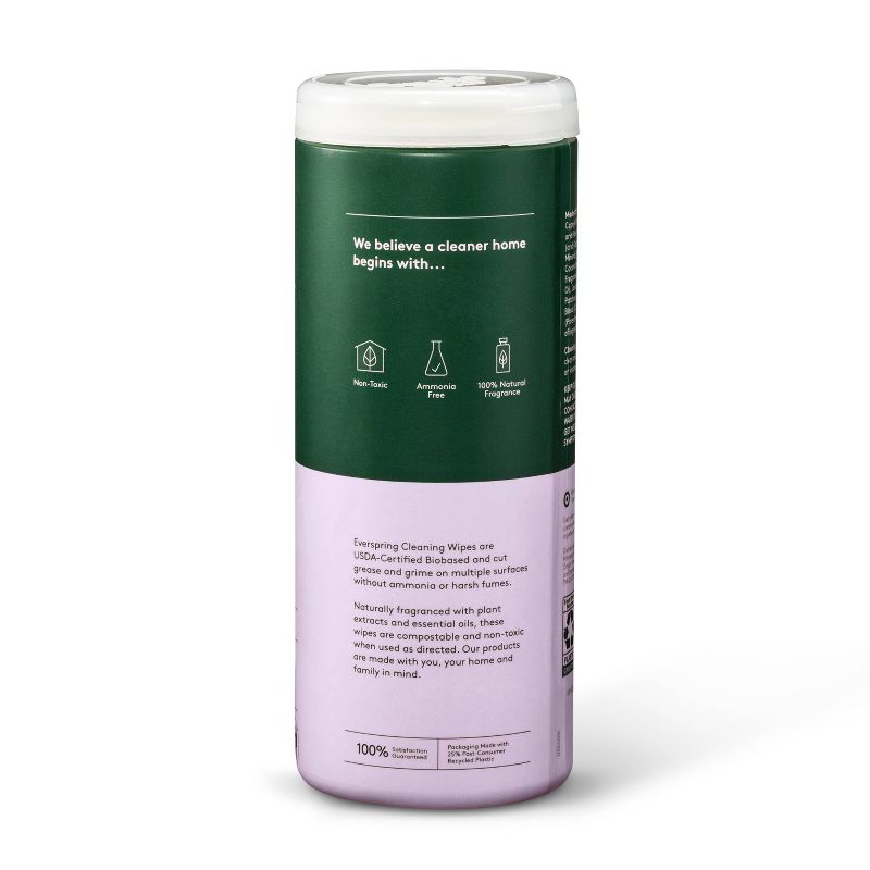 Lavender & Bergamot Multi Surface Cleaning Wipes - 35ct - Everspring™