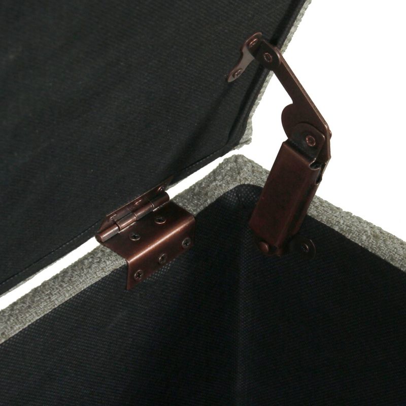 46" Luxury Storage Bench with Nailhead Trim Gray Woven - HomePop