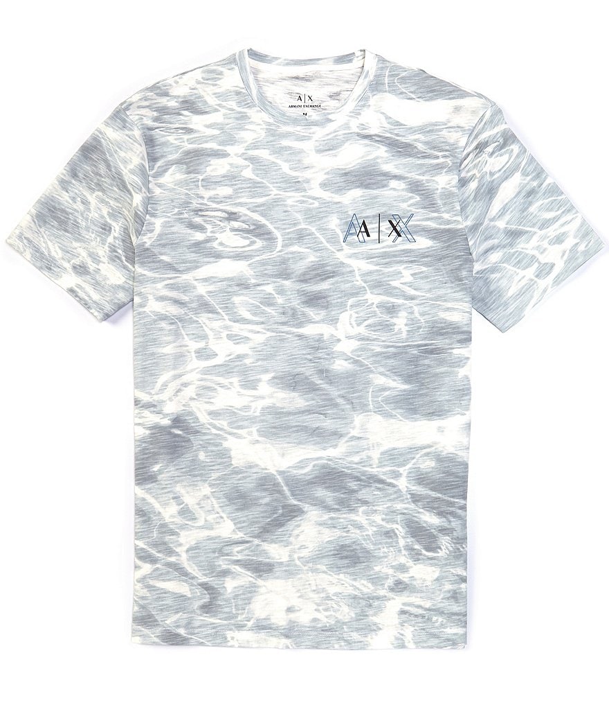 Armani Exchange Allover Water Print Short-Sleeve Tee
