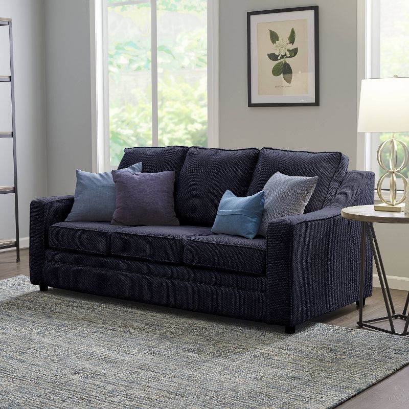 Clark Three Seat Sofa Dark Blue - True Seating