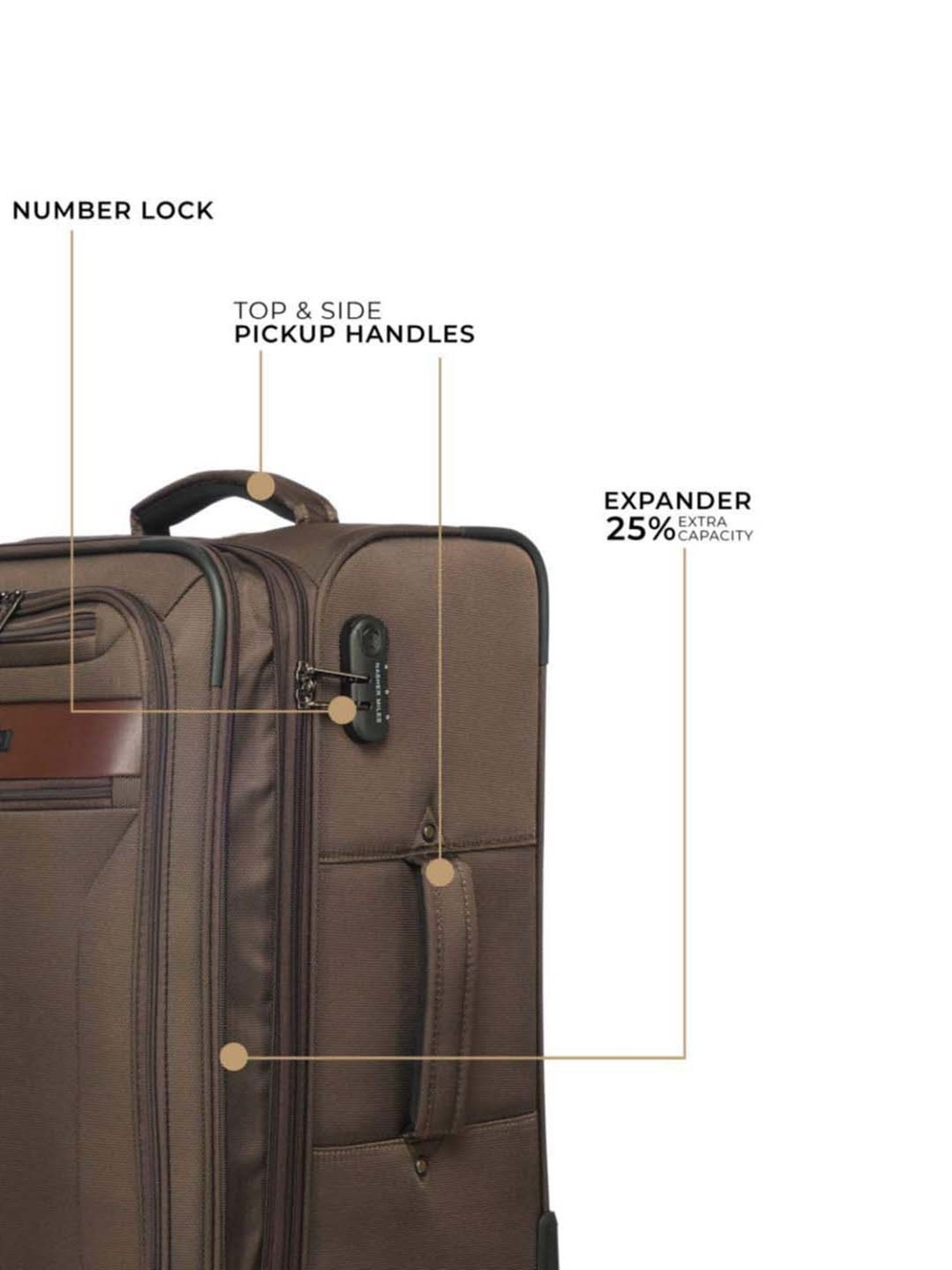 Nasher Miles Berlin Expander Soft-Sided Polyester Check-in  Brown 28 inch |75cm Trolley Bag