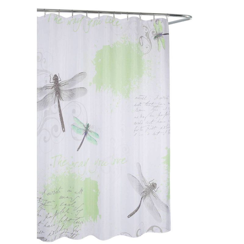 Dragonfly Shower Curtain Green/Gray - Moda at Home