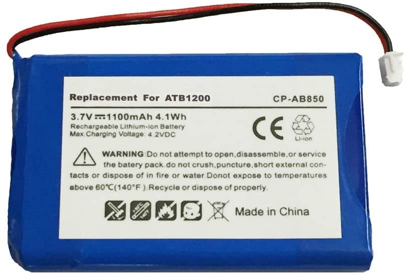 MPF Products High Capacity 1100mAh ATB-850 ATB-950 ATB-1200 Battery Replacement Compatible with RTI T1 T1-B T2 T2+ T2-B T2-C T2-Cs T3 & TheaterTouch Universal Remote Controllers