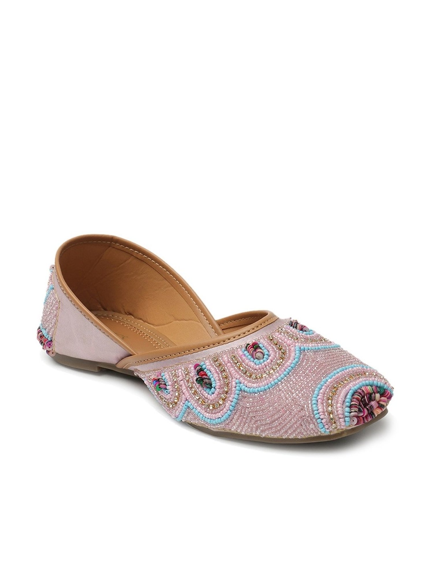 Iconics Women's Pink Ethnic Juttis