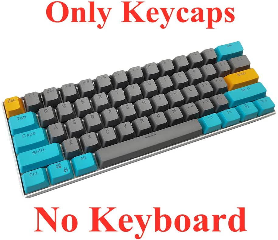 CUUWE 61 PBT Keycaps for 60 Percent Keyboard, Backlit Keycap Set for Mechanical Gaming Keyboard OEM Profile Keycaps with Key Puller for Cherry MX Switches GH60/RK61/GK61/Annie pro 2
