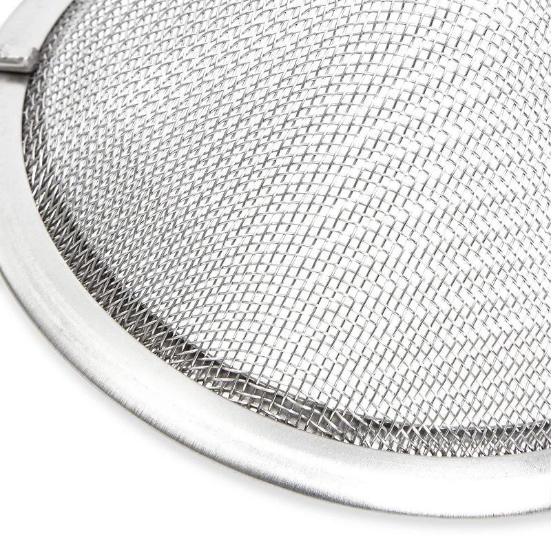 6-Pack Fine Mesh Sieve, Stainless Steel Cocktail Food Tea Strainers, Skimmer Spoon with 5" Long Handle & Resting Ear