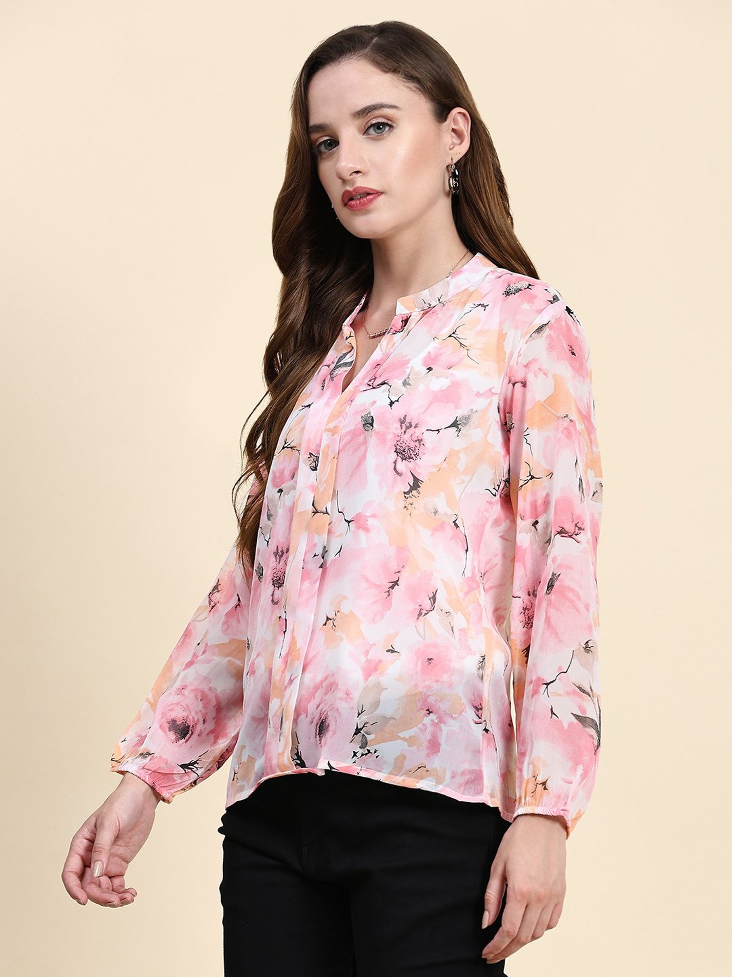 KERI PERRY Pink Printed Top