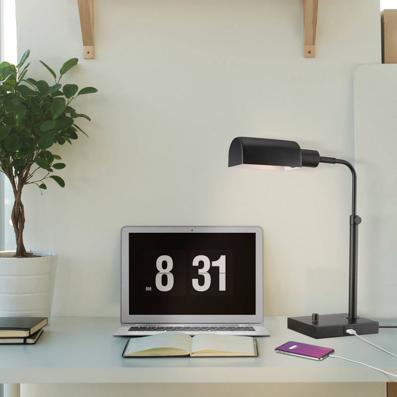 18" Adjustable Height Lucca Table Lamp Matte Black - Globe Electric