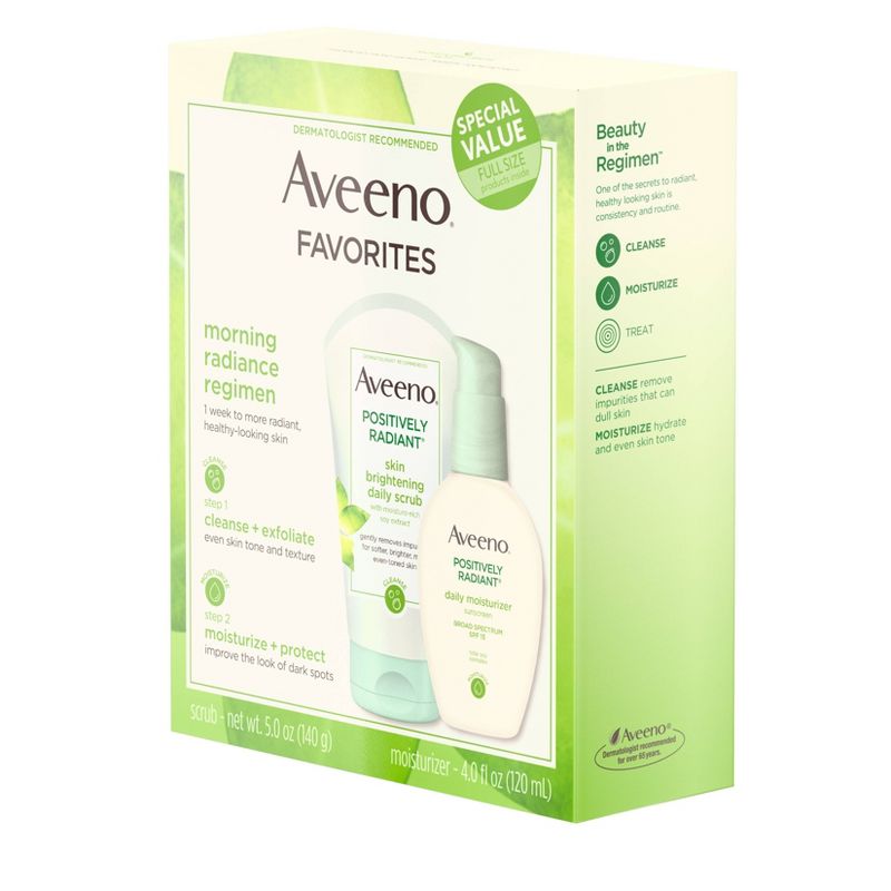 Aveeno Positively Radiant Gift Set Face Scrub and Moisturizer - Set of 2