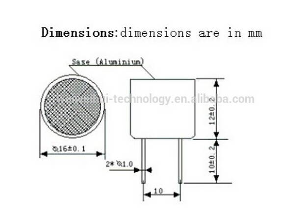 WWH-16MM transmitting and receiving ultrasonic transducer probe ultrasound probe R & T 1pair