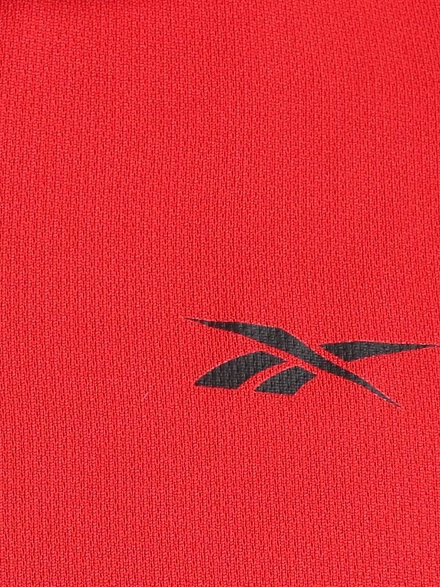 Reebok Red Cotton Regular Fit Polo T-Shirt