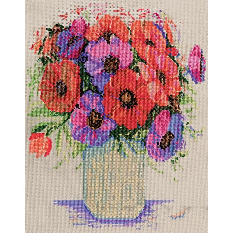 Design Works Counted Cross Stitch Kit 9"X12"-Anemones (14 Count)