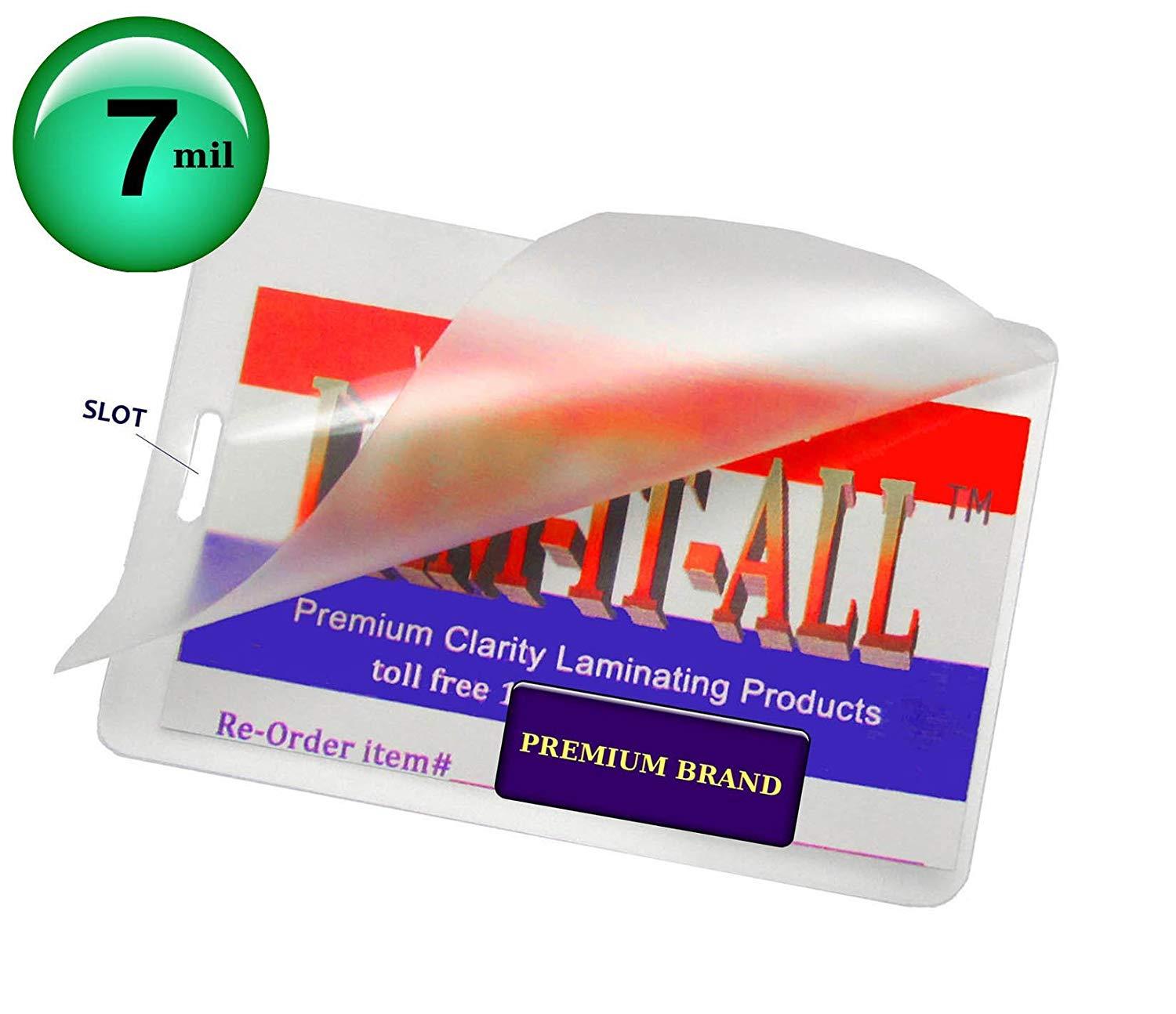 Hot 7 Mil Luggage Tag Laminating Pouches With Slot [Pack of 100] 2-1/2 X 4-1/4 Clear by LAM-IT-ALL